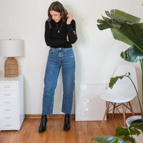 NWOT Everlane Way-High Jean Distressed Blue Wash! - Picture 4 of 16